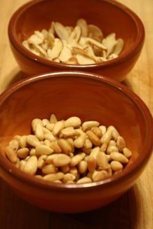 pine nuts almonds tall half